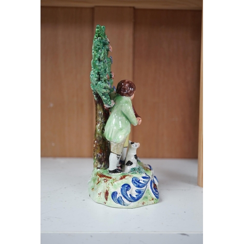 1364 - An early 19th century Walton pearlware friendship bocage group, 20.5cm high. Condition - some rest... 