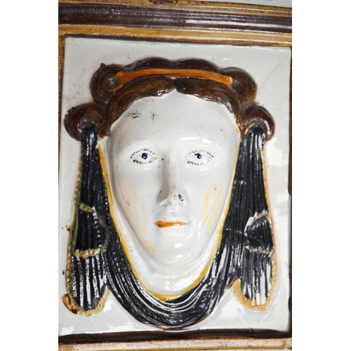 1370 - A rare pearlware portrait plaque, c.1820, 23 x 19.5cm. Condition - broken and restored, provenance -... 