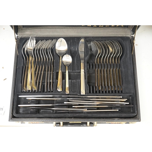 1379 - A Continental France plated canteen of cutlery, stamped Edelstahl Rostfrei. Condition - fair