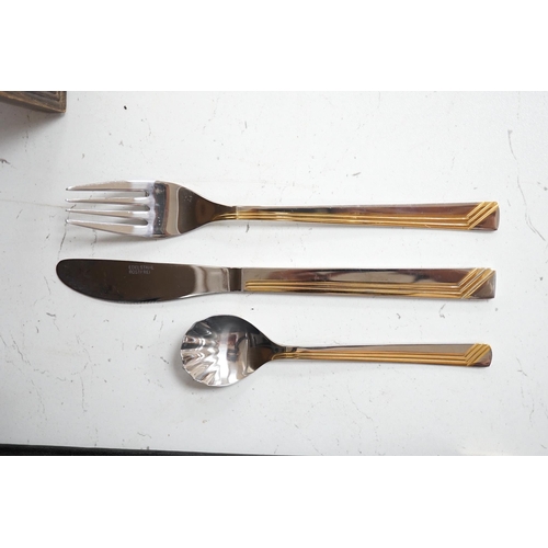 1379 - A Continental France plated canteen of cutlery, stamped Edelstahl Rostfrei. Condition - fair