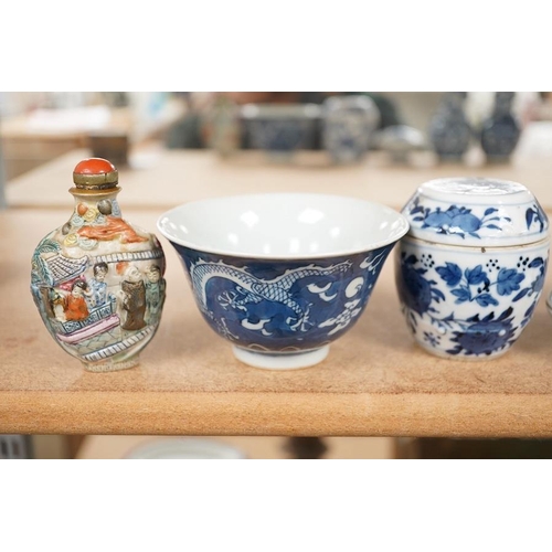 1382 - 19th/20th century Chinese ceramics to include a pair of blue and white Chinese vases, circular seal ... 