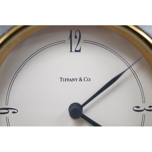 1387 - A Tiffany & Co. quartz timepiece, stamped 194, 10cm high. Condition - good, not currently working... 