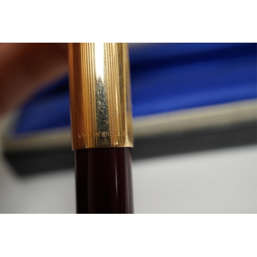 1403 - A cased Parker fountain pen. Condition - fair