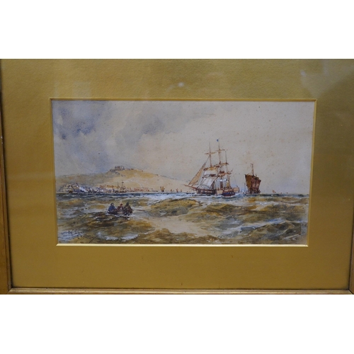 1710 - Ernest Railton (19th. C), pair of heightened watercolours, Shipping scenes including Off Dover, ea... 