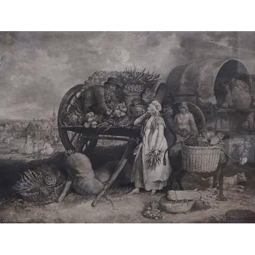 1760 - After James Ward RA (1769-1859), engraved by William Ward - A Vegetable Market, a copper plate eng... 