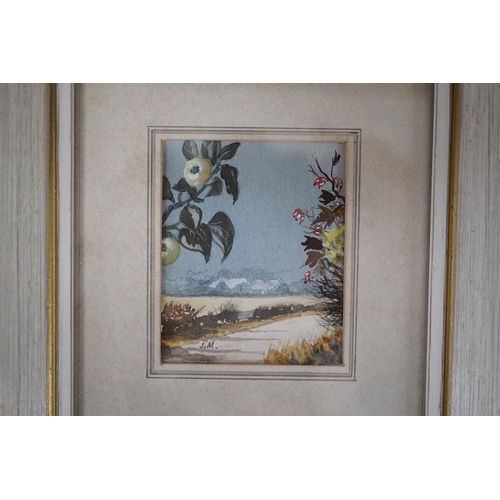 1769 - J Moss, set of four miniature watercolours, The Four Seasons, each 6 x 4.5cm. Condition - good... 