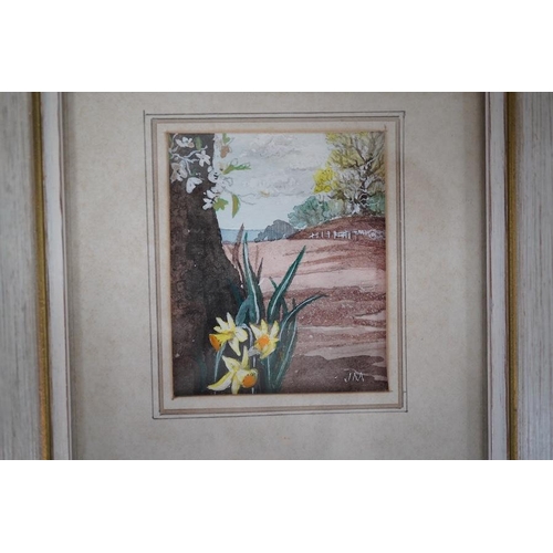 1769 - J Moss, set of four miniature watercolours, The Four Seasons, each 6 x 4.5cm. Condition - good... 