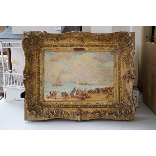 1775 - Mid 20th century, oil on canvas, Misty Margate, indistinctly signed, 24 x 34cm, applied handwritte... 