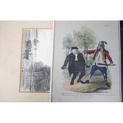 1776 - A folio of various watercolours, ink drawings and prints/etchings to include P Jamieson, Miss Palmer... 