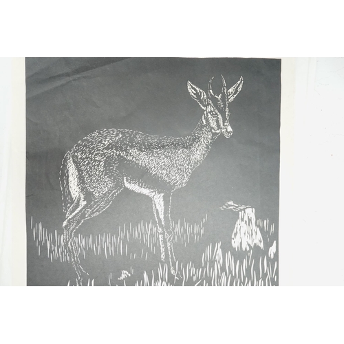 1786 - William Kermode (1895-1959), wood engraving, 'Gazelle' 6/50, signed in pencil, sheet 31 x 28.5cm. un... 