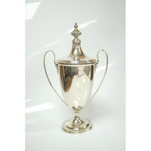 1826 - A George V silver two handled presentation trophy cup and cover, 'Dumpton Park Stadium Cup', Edward ... 