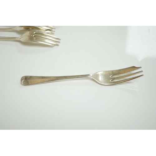 1840 - A set of twelve modern silver cake forks, United Cutlers Ltd, Sheffield, 2000, 13.7oz. Condition - g... 