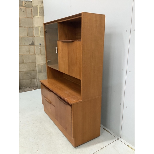 1 - A G plan display unit, width 106cm, depth 43cm, height 149cm. Condition - fair to good