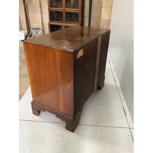 110 - A George III mahogany kneehole desk, width 83cm, depth 44cm, height 76cm. Condition - fair