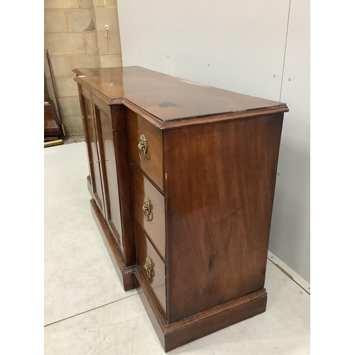 122 - A George IV style mahogany breakfront dwarf cabinet, width 152cm, depth 49cm, height 87cm. Condition... 