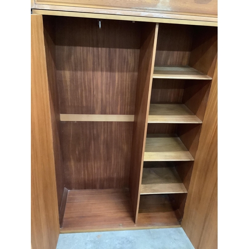 2 - A Ladderax wardrobe, chest of drawers and a drop down bureau. Condition - fair