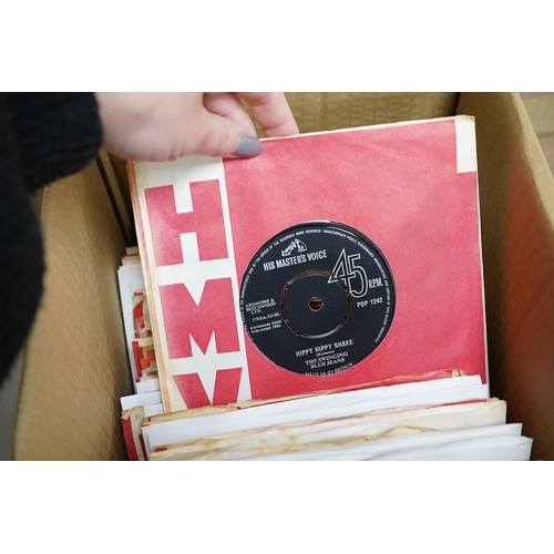 255 - Three boxes of 7 inch singles, all on HMV record labels, artists include; Ray Charles, Manfred Mann,... 