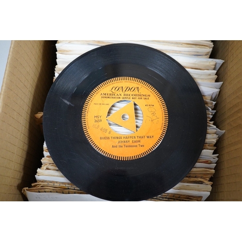 257 - Four boxes of 7 inch singles, all on the London label, artists include; Johnny and the Hurricanes, F... 