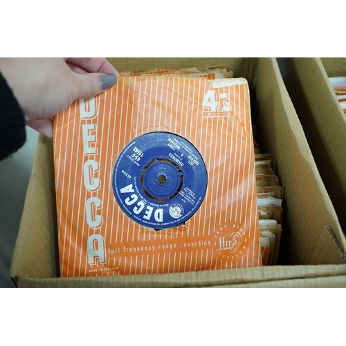 258 - Three boxes of 7 inch singles, all on Decca record label, artists include; Dave Berry, Billy Fury, t... 