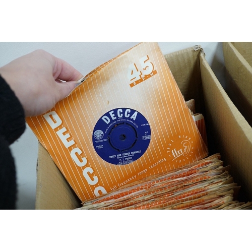 258 - Three boxes of 7 inch singles, all on Decca record label, artists include; Dave Berry, Billy Fury, t... 