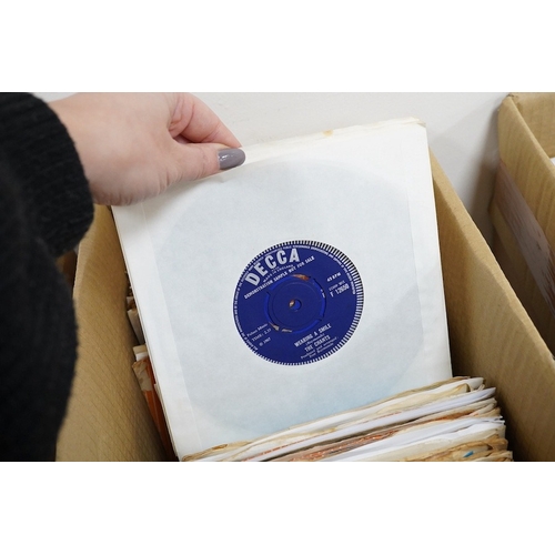 258 - Three boxes of 7 inch singles, all on Decca record label, artists include; Dave Berry, Billy Fury, t... 