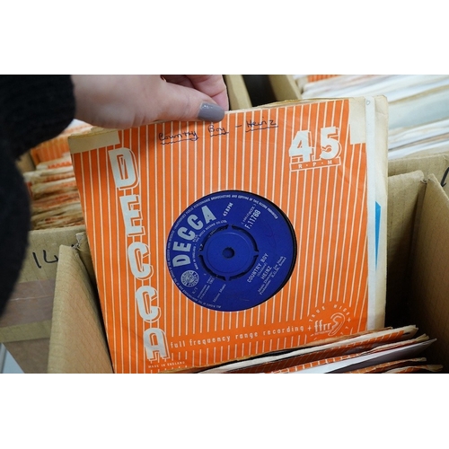 258 - Three boxes of 7 inch singles, all on Decca record label, artists include; Dave Berry, Billy Fury, t... 