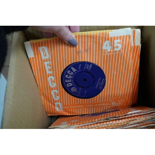 258 - Three boxes of 7 inch singles, all on Decca record label, artists include; Dave Berry, Billy Fury, t... 