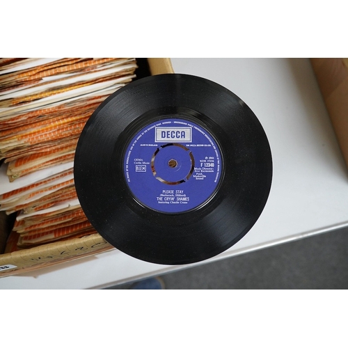 258 - Three boxes of 7 inch singles, all on Decca record label, artists include; Dave Berry, Billy Fury, t... 