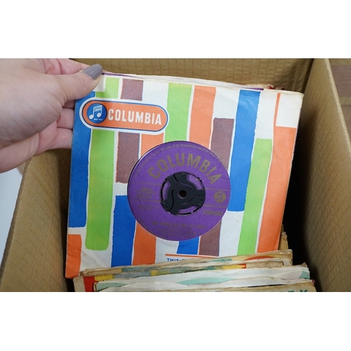 261 - Three boxes of 7 inch singles, all on the Columbia label, artists include; Cliff Richard and the Dri... 