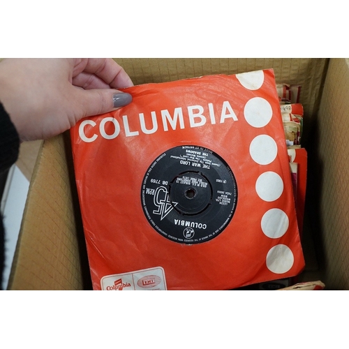 261 - Three boxes of 7 inch singles, all on the Columbia label, artists include; Cliff Richard and the Dri... 