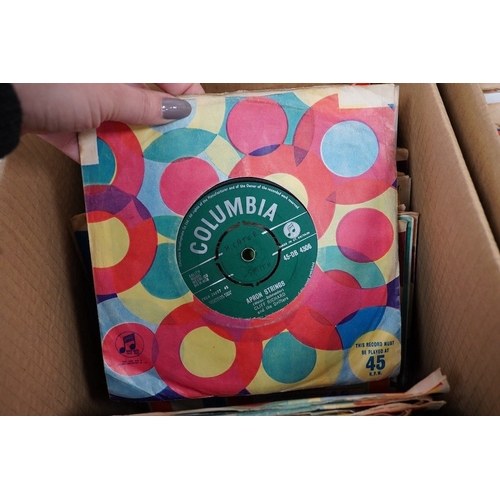 261 - Three boxes of 7 inch singles, all on the Columbia label, artists include; Cliff Richard and the Dri... 