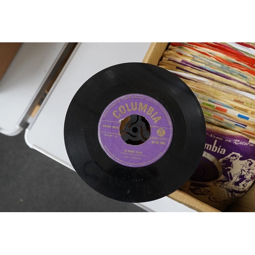 261 - Three boxes of 7 inch singles, all on the Columbia label, artists include; Cliff Richard and the Dri... 