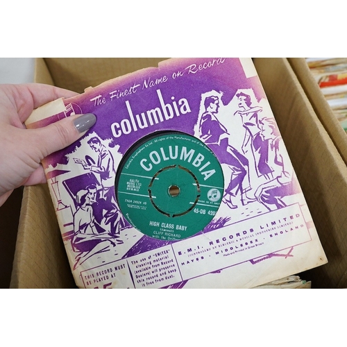 262 - Three boxes of 7 inch singles, all on the Columbia label, artist include; the Shadows, Cliff Richard... 