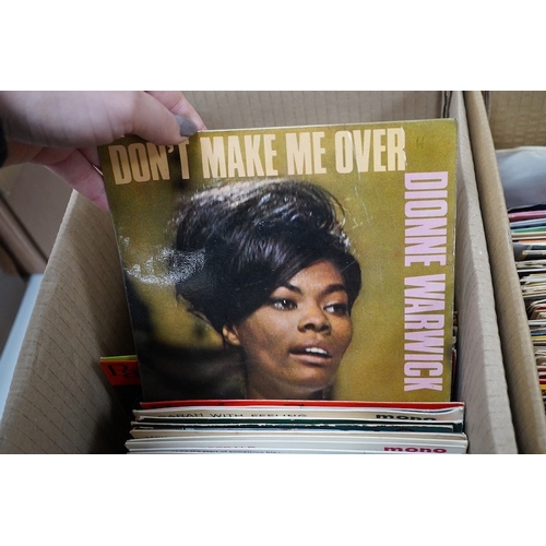 264 - Four boxes of 7 inch singles, record labels include; Columbia, Parlophone, RCA, London, Brunswick, H... 