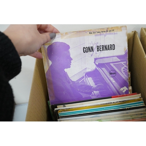 264 - Four boxes of 7 inch singles, record labels include; Columbia, Parlophone, RCA, London, Brunswick, H... 