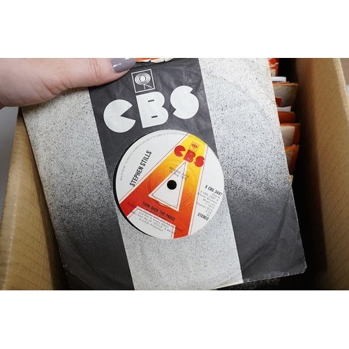 266 - Three boxes of 7 inch singles, all on Capitol, CBS and Deram record labels, artists include; Justin ... 