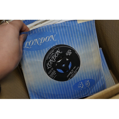 267 - Four boxes of 7 inch singles, all on the London record label, artists include; The Rolling Stones, R... 