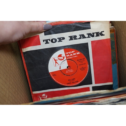 268 - Three boxes of 7 inch singles, all on the RCA and Top Rank record labels, artists include; Nina Simo... 