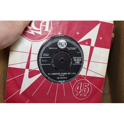 268 - Three boxes of 7 inch singles, all on the RCA and Top Rank record labels, artists include; Nina Simo... 