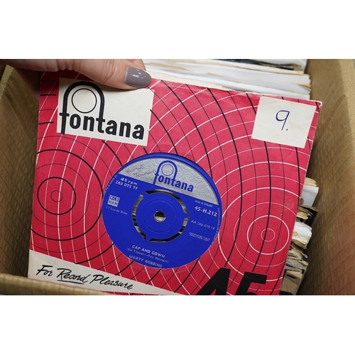 269 - Four boxes of 7 inch singles, all on Pye, Philips and Fontana record labels, artists include; Marty ... 