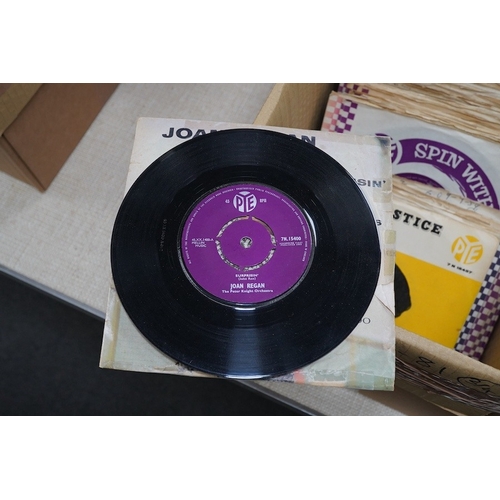 269 - Four boxes of 7 inch singles, all on Pye, Philips and Fontana record labels, artists include; Marty ... 