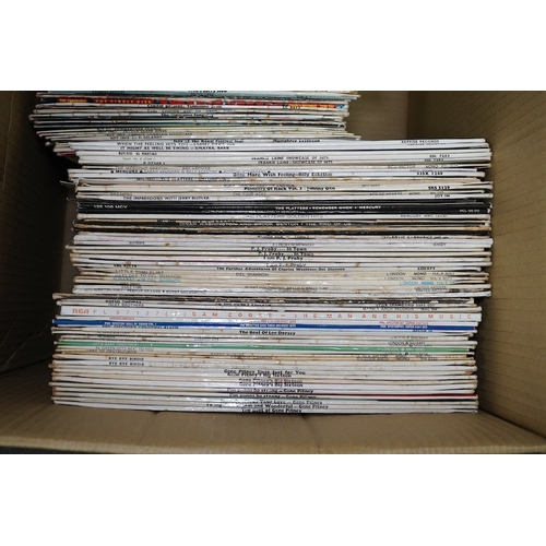 273 - Two boxes of LP record albums, including a selection of 10 inch albums, compilations, including Soul... 