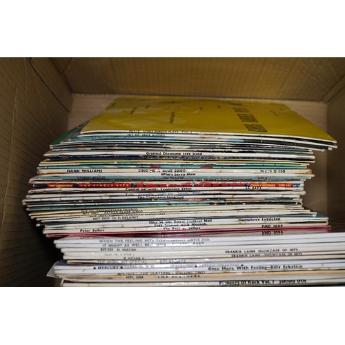 273 - Two boxes of LP record albums, including a selection of 10 inch albums, compilations, including Soul... 