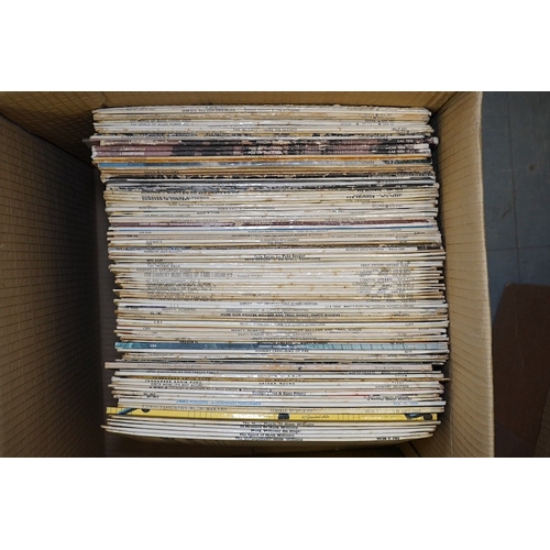 277 - Two boxes of LP record albums, artists include; Billie Holiday, Jackie DeShannon, Timi Yuro, Connie ... 