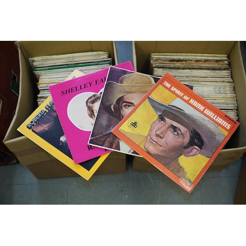 277 - Two boxes of LP record albums, artists include; Billie Holiday, Jackie DeShannon, Timi Yuro, Connie ... 