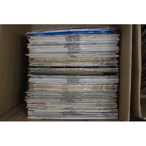 285 - Two boxes of LP record albums, including some compilations, comedy, etc., artists include; Adam Fait... 