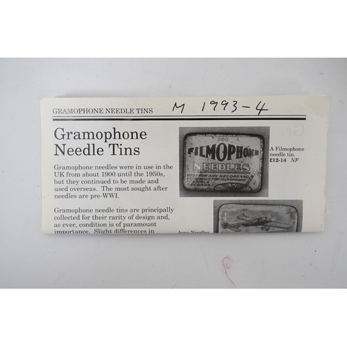 305 - A collection of gramophone needle cases, many with contents. Condition - fair.