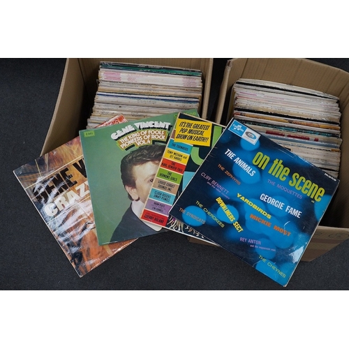 309 - Two boxes of LP record albums, including some compilations and soundtracks, artists including; Billy... 