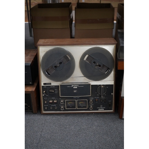 313 - A pair of floorstanding IMF speakers, together with a Sony three-head reel to reel tape recorder, a ... 