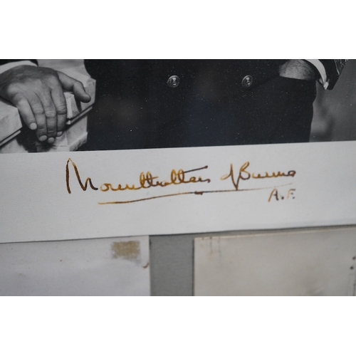 327 - Lord Mountbatten interest; a signed portrait photograph, framed together with a Christmas card signe... 